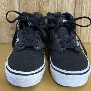 VANS ATWOOD HI F16 TEXTILE SNEAKERS / BOYS' SIZE 12/  GRAY-BLACK / EUC